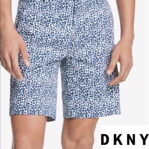 DKNY Blue Painted Square Print Chino Shorts